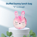 Cartoon rabbit lunch bag Children's lunch bag colorful plush large capacity lunch bag